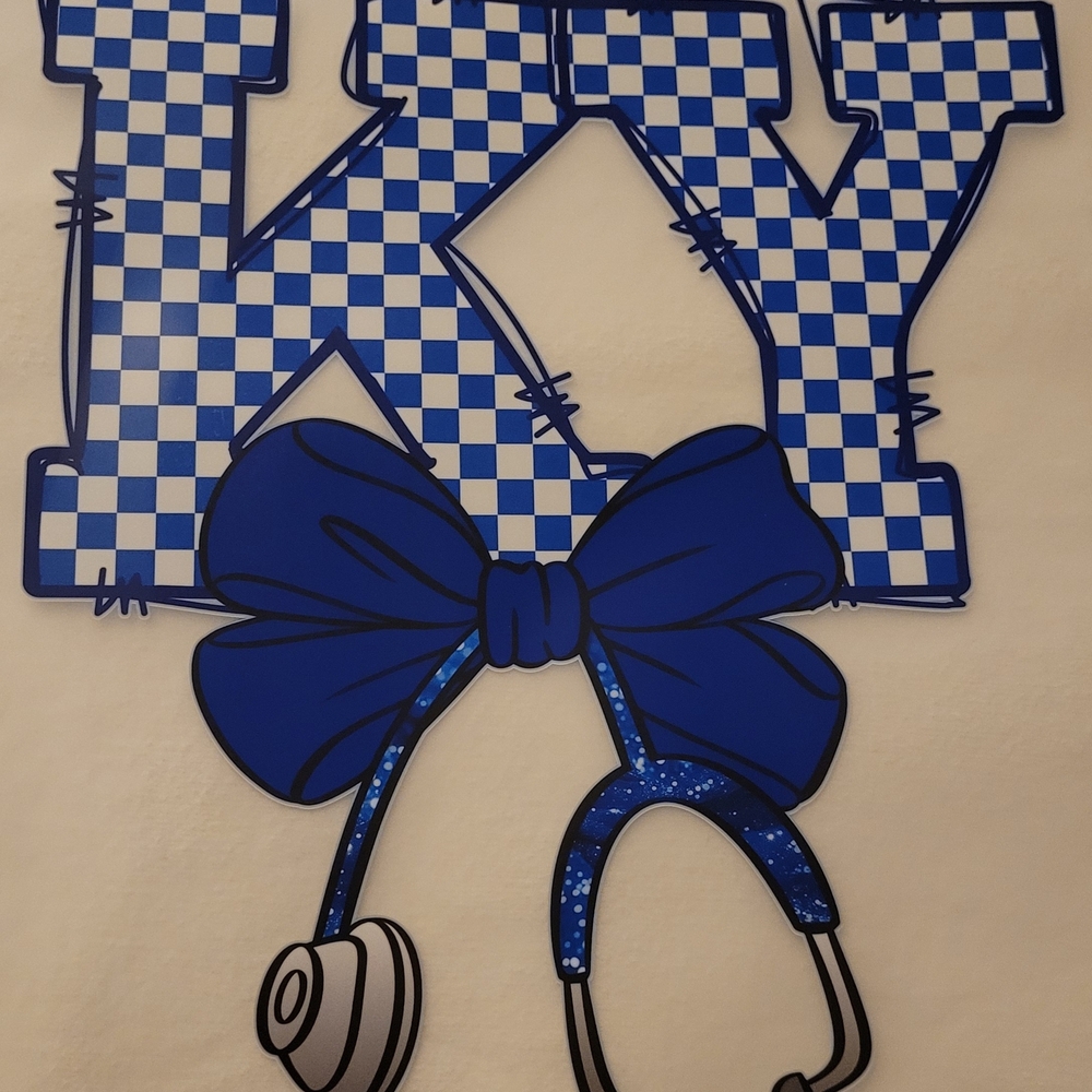 Blue Checkered KY Graphic Sweatshirt Or Hoodie Your Choice Of Size And Color